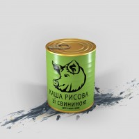 Консервована каша рисова зі свининою; Маса Нетто: 338г