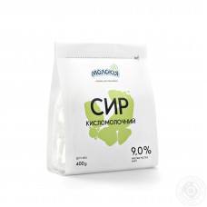 Сир кисломолочний "Молокія" 9%; Маса нетто: 400г