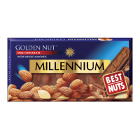 Молочний шоколад з мигдалем "Golden Nut"; Маса нетто: 100г