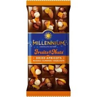 Молочний шоколад з горіхами і курагою "Fruits & Nuts"; Маса нетто: 80г