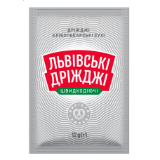 Львівські дріжджі сухі;  Маса нетто: 12 г 