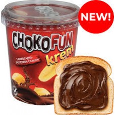 Шоколадна паста "CHOKOFUN" з шоколадно-арахісовим смаком; Маса нетто: 400г